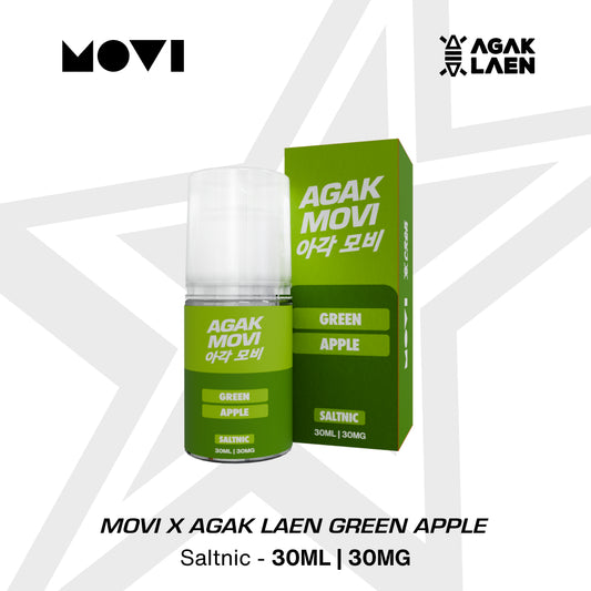 LIQUID MOVI X AGAK LAEN - GREEN APPLE SALTNIC 30MG 30ML