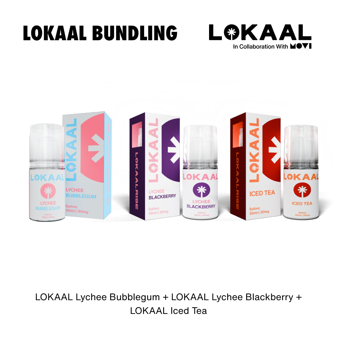 BUNDLING LIQUID LOKAAL SALTNIC LYCHEE BUBBLEGUM 30ML x LYCHEE BLACKBERRY x ICED TEA 30ML