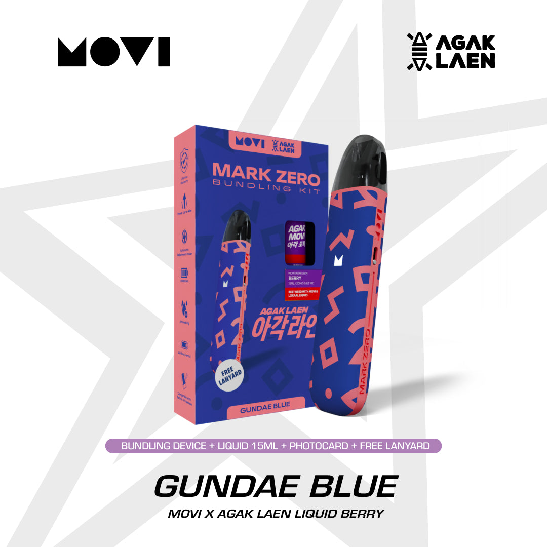 (PRE ORDER) POD MARK ZERO KIT X AGAK LAEN GUNDAE BLUE + LIQUID MOVI AGAK BERRY 30MG 15ML