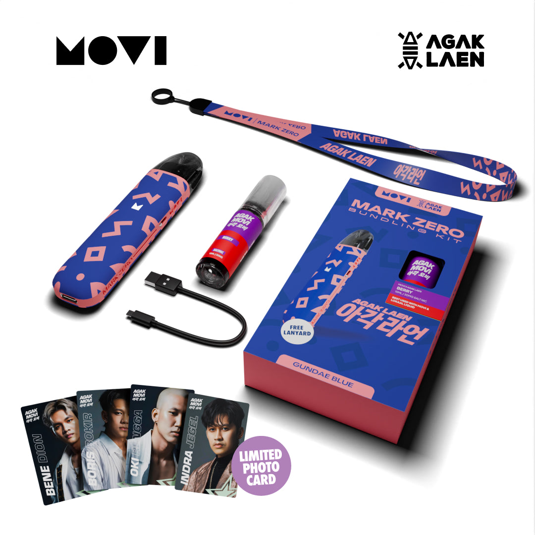 (PRE ORDER) POD MARK ZERO KIT X AGAK LAEN GUNDAE BLUE + LIQUID MOVI AGAK BERRY 30MG 15ML