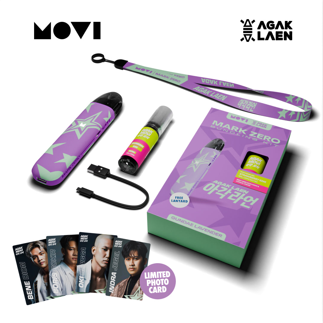 (PRE ORDER) POD MARK ZERO KIT X AGAK LAEN GUNDAE LAVENDER + LIQUID MOVI AGAK STRAWBERRY KIWI 30MG 15ML