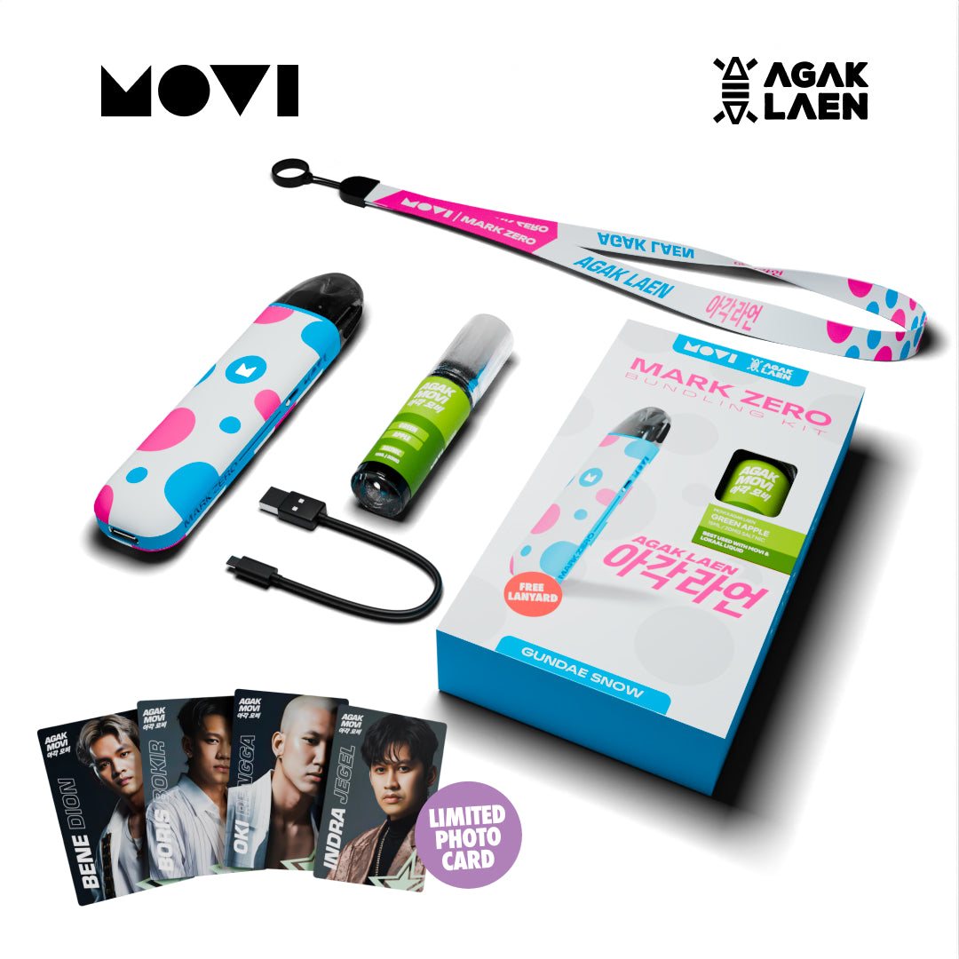 POD MARK ZERO KIT X AGAK LAEN GUNDAE SNOW + LIQUID MOVI AGAK GREEN APPLE 30MG 15ML