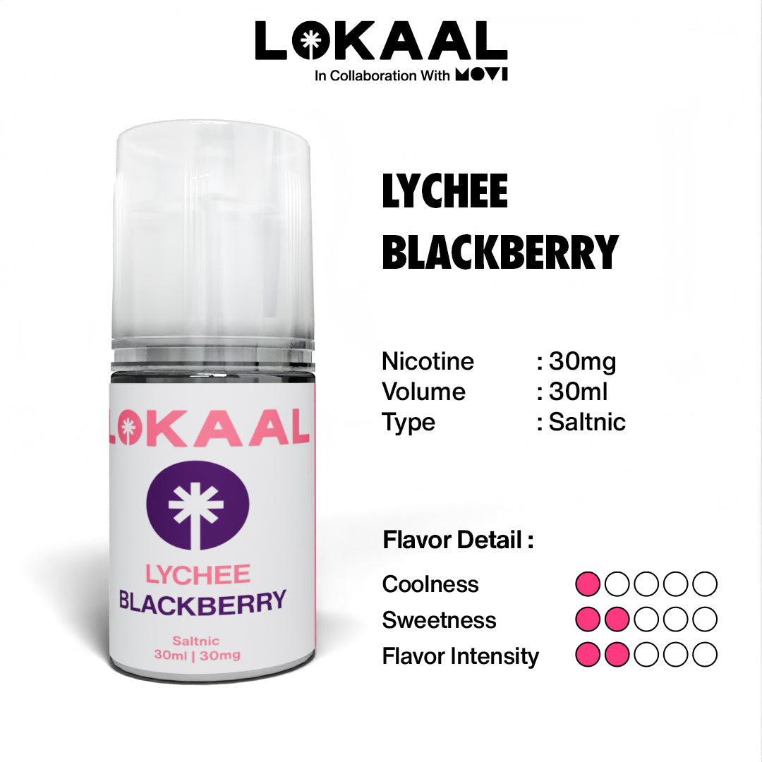 LIQUID LOKAAL SALTNIC LYCHEE BLACKBERRY 30MG 30ML