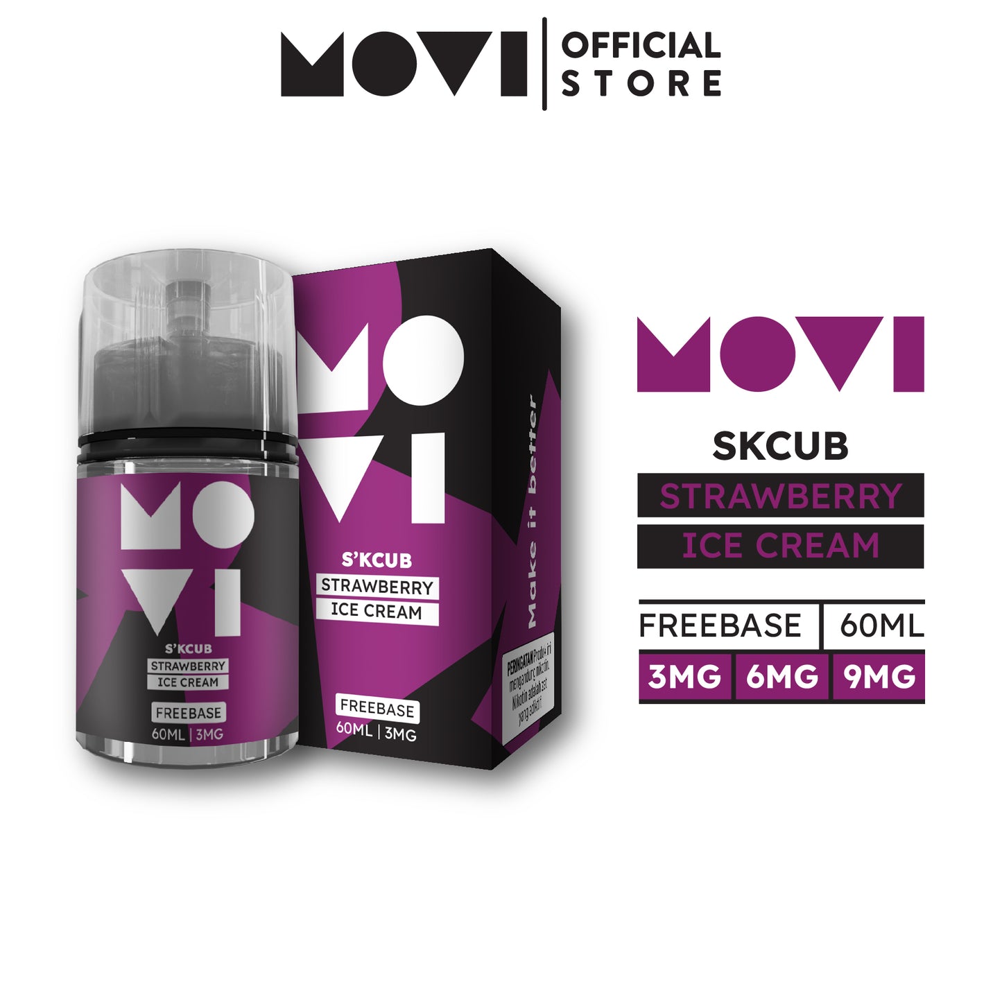 Liquid Movi Freebase 60ml Skcub Series Strawberry Ice Cream by Movi