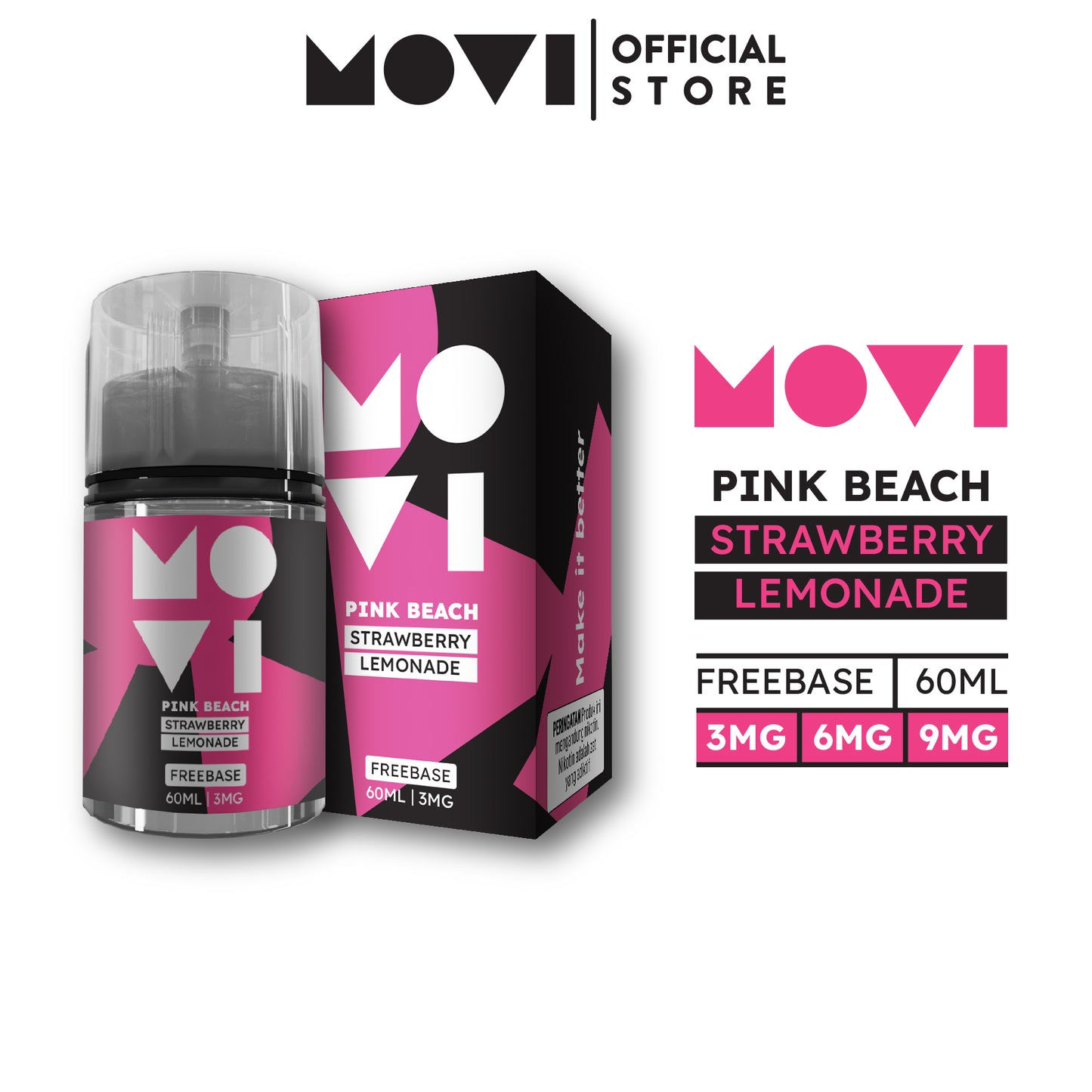Liquid Movi Freebase 60ml Komodo Series Pink Beach by Movi