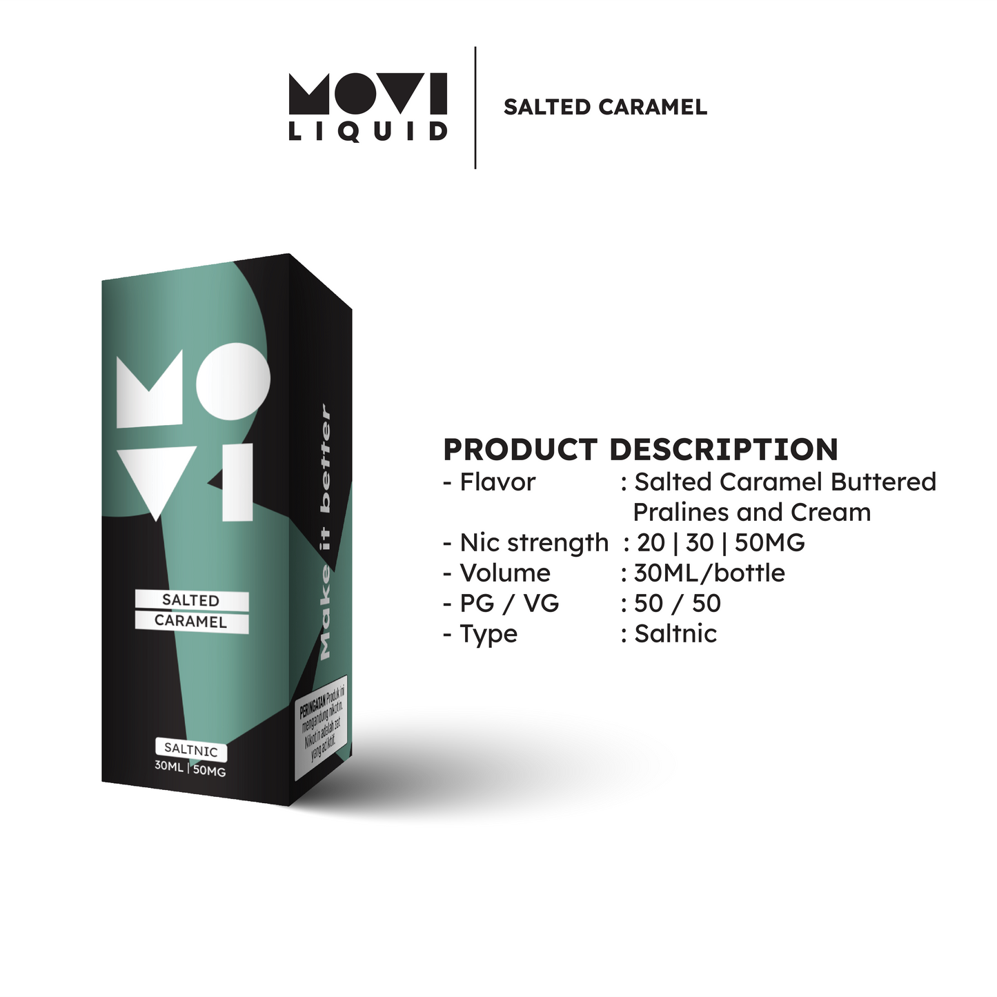 Salted Caramel by Movi Liquid Saltnic