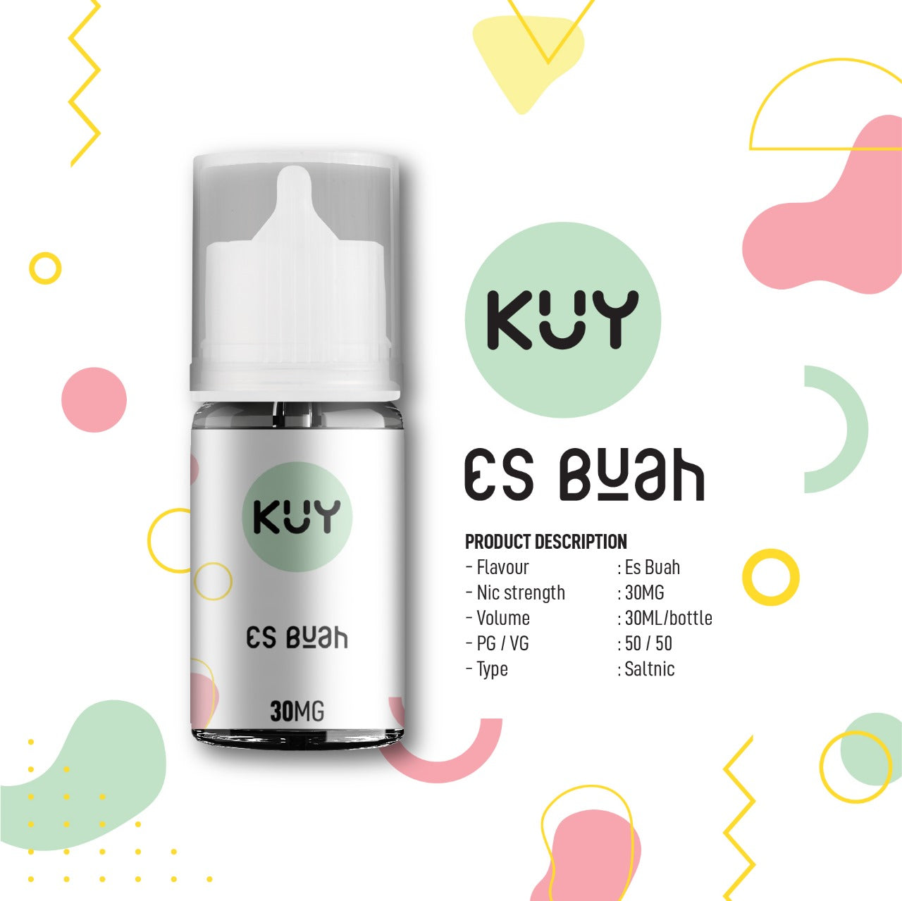 LIQUID KUY SALT ES BUAH 30MG 30ML BY MOVI