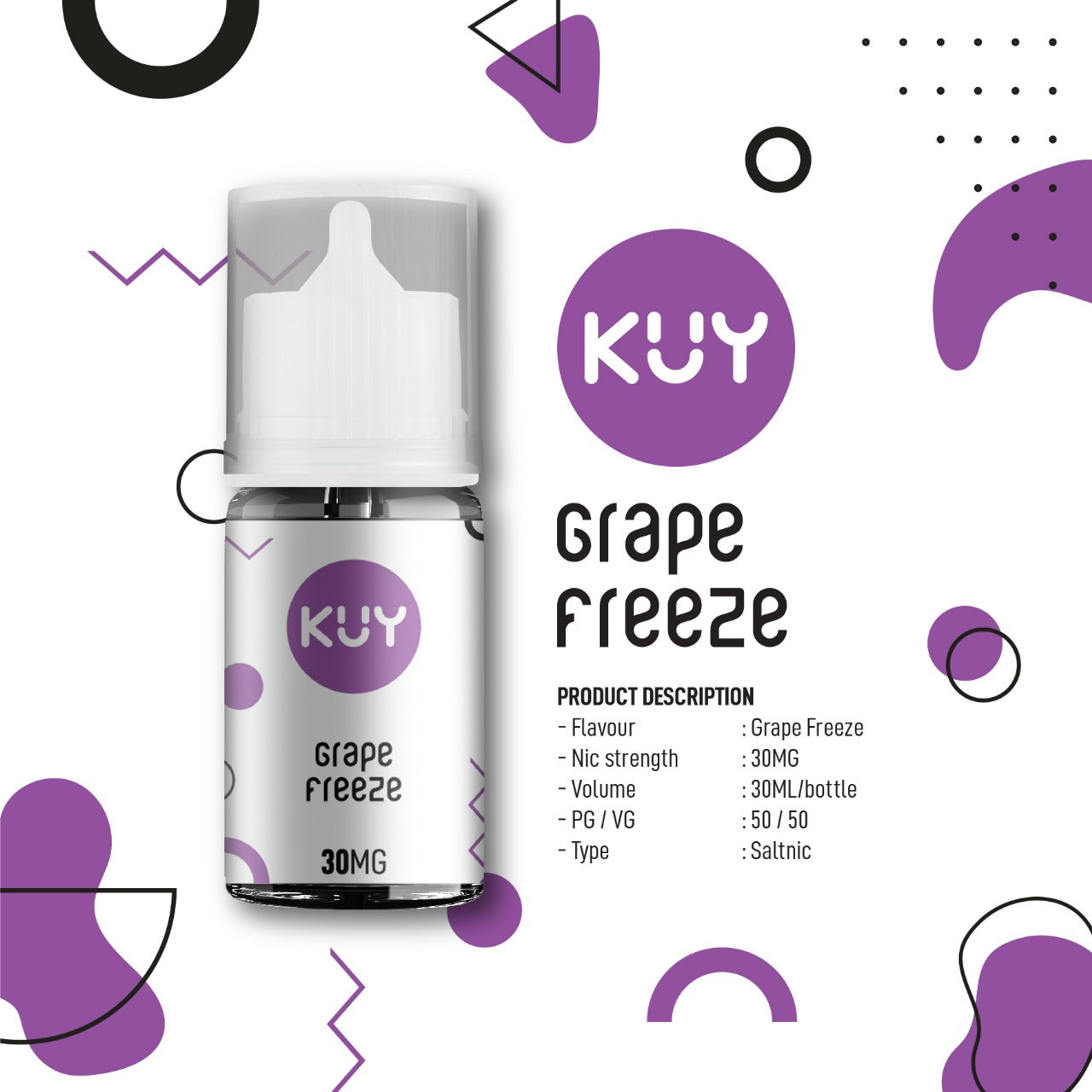 LIQUID KUY SALT GRAPE FREEZE 30MG 30ML BY MOVI