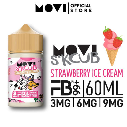 LIQUID FREEBASE 99+ MOVI SKCUB STRAWBERRY ICE CREAM 60ML