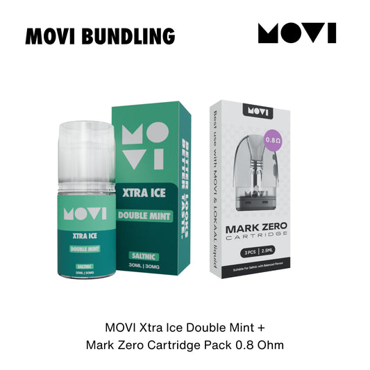 BUNDLING LIQUID MOVI SALTNIC DOUBLEMINT 30ML + CT MARK ZERO 0,8 1 PACK
