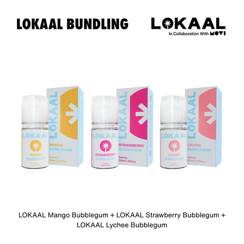 BUNDLING LIQUID LOKAAL SALTNIC MANGO BUBBLEGUM 30ML x STRAWBERRY BUBBLEGUM 30ML x LYCHEE BUBBLEGUM 30ML