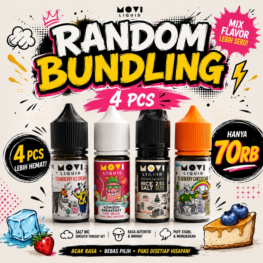 PROMO CUKAI Bundling 4 Pcs Liquid Vape Random Mix Flavor 30ml Saltnic MOVI