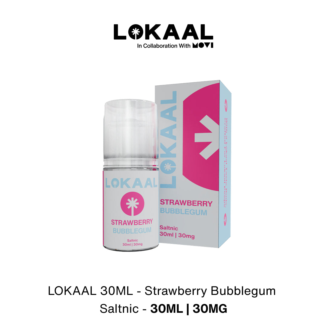 LIQUID LOKAAL SALTNIC STRAWBERRY BUBBLEGUM 30MG 30ML