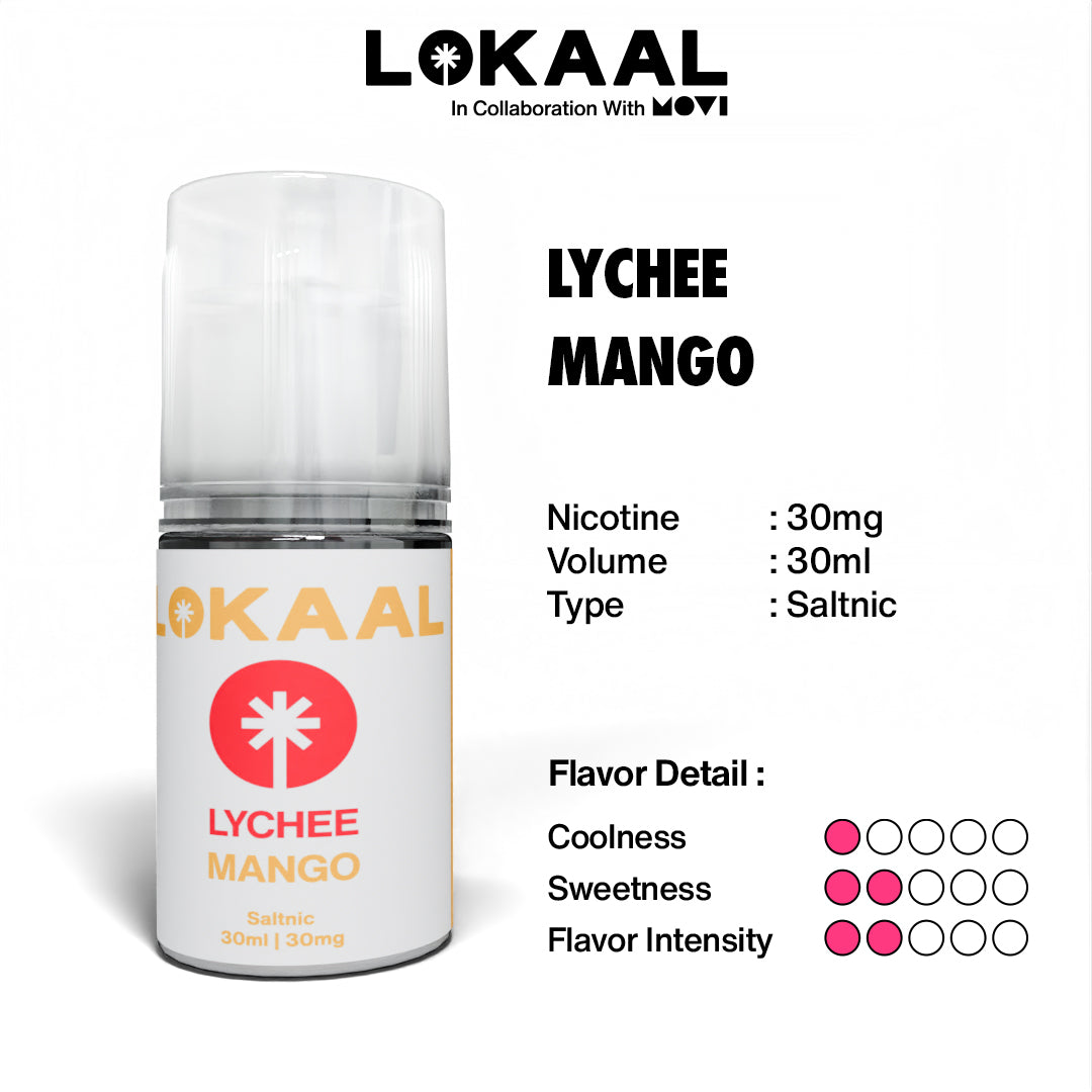 (PRE ORDER) LIQUID LOKAAL SALTNIC LYCHEE MANGO 30MG 30ML