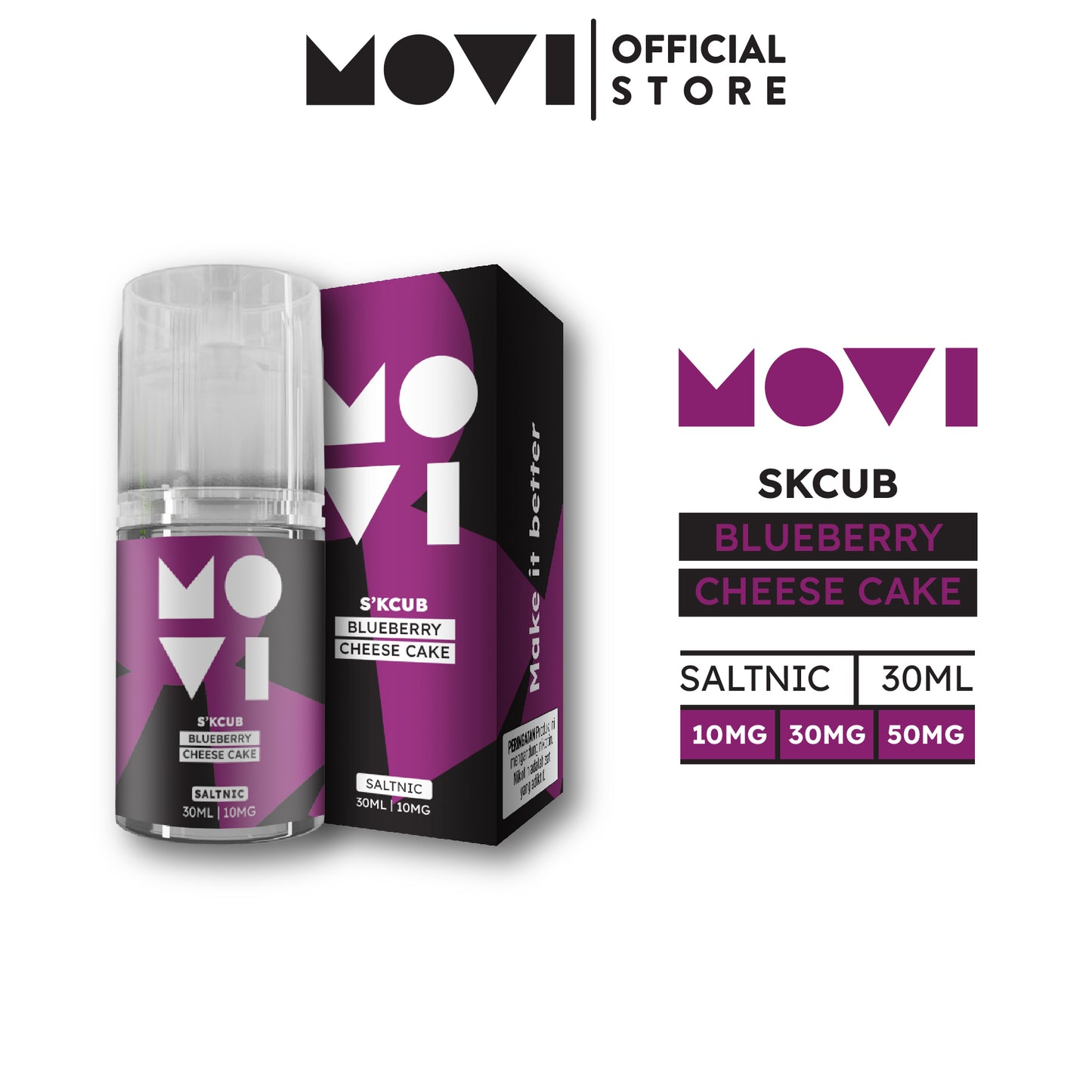 MOVI NICSAL99+ SKCUB atau BUCKS CREAM BLUEBERRY CHEESECAKE SALT NIC