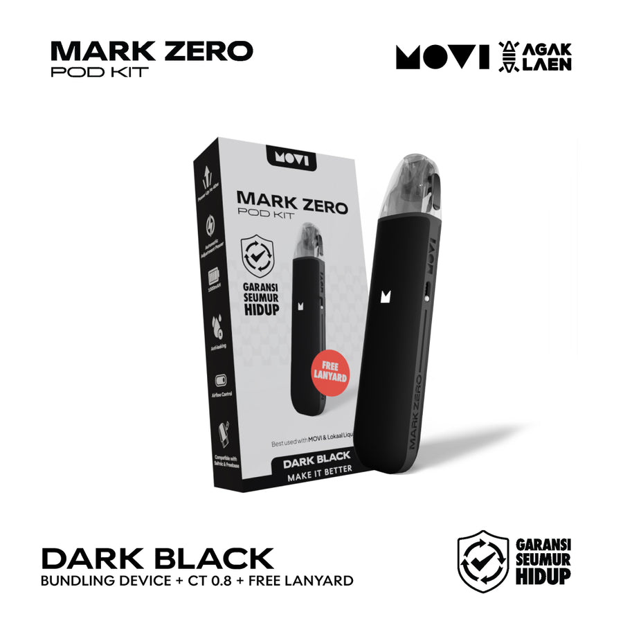 POD MOVI MARK ZERO BUNDLING KIT DARK BLACK + LANYARD
