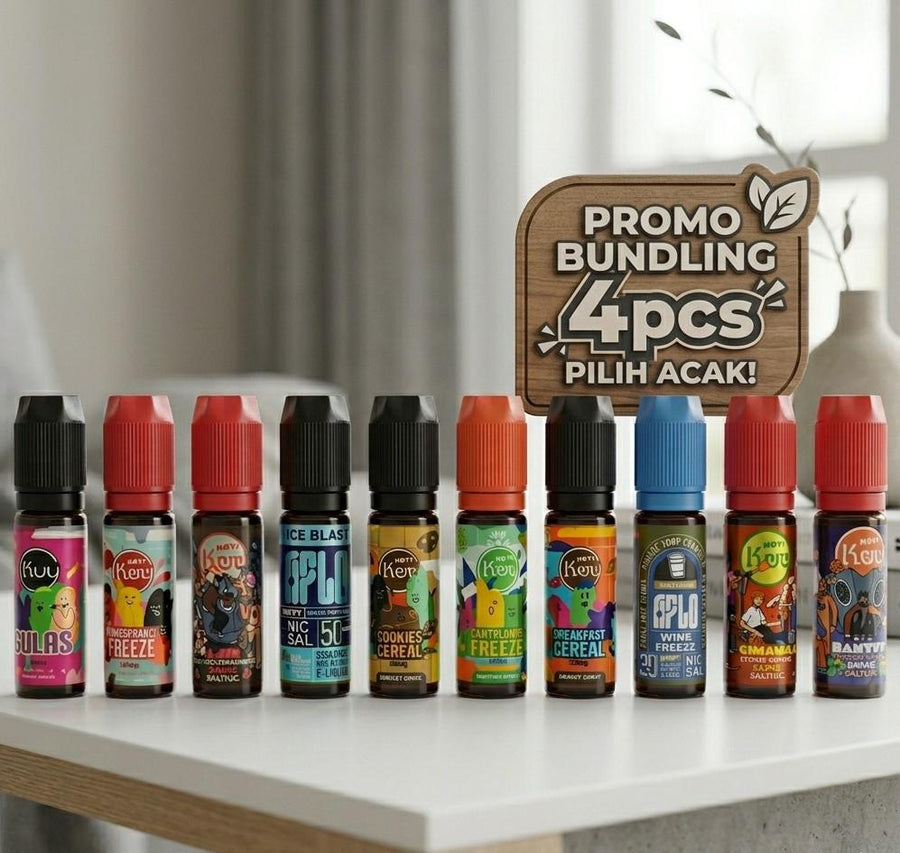 Promo Bundling 4 Pcs Liquid Vape Random Mix Flavor 15ml Saltnic MOVI
