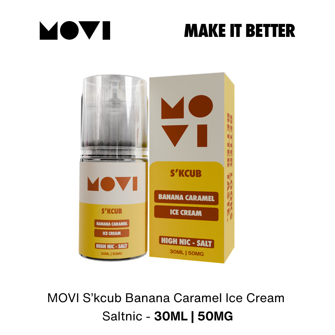 (PRE ORDER) Movi Skcub Series by Movi - Banana Caramel Ice Cream Liquid Saltnic