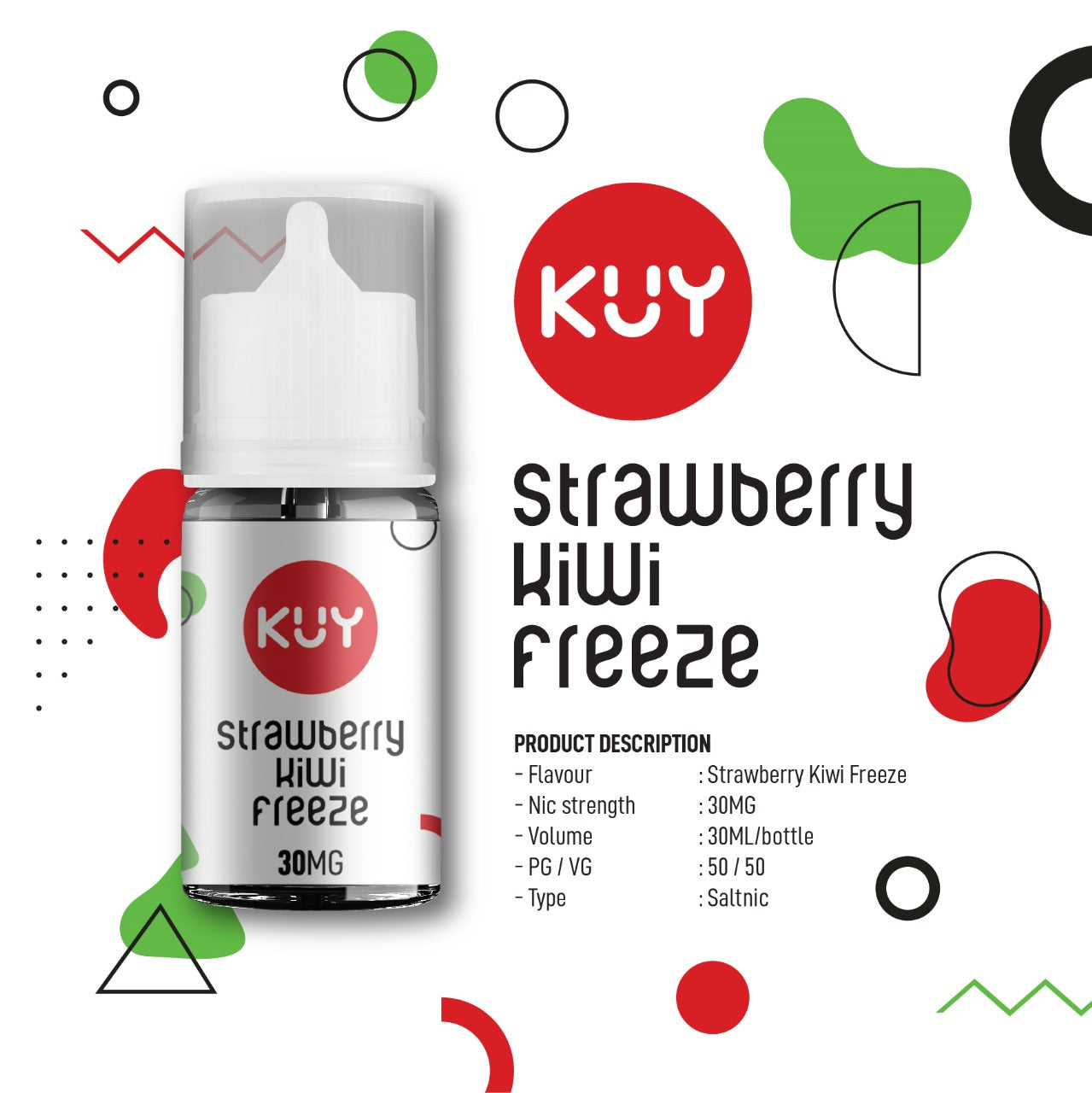 LIQUID KUY SALT STRAWBERRY KIWI FREEZE 30MG 30ML BY MOVI